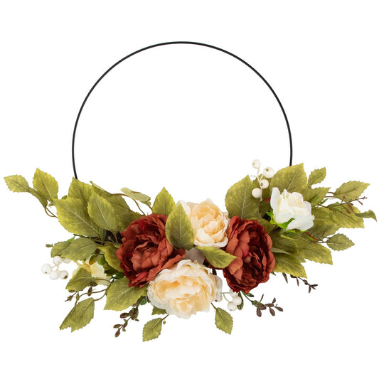 21" Autumn Harvest Artificial Floral Fall Foliage Twig Wreath