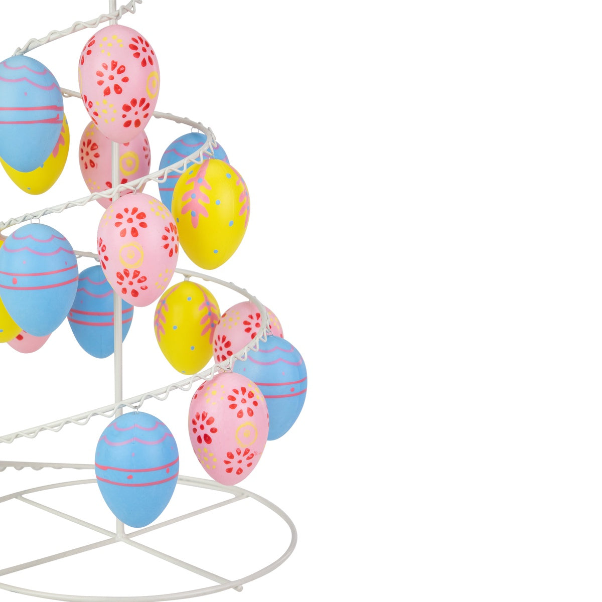  Northlight Floral and Striped Decorative Easter Egg Tree - 14.25