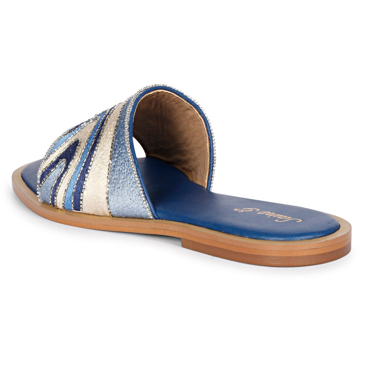  Saint G Giorgia Flat Sandals - Multi Blue - Bonton