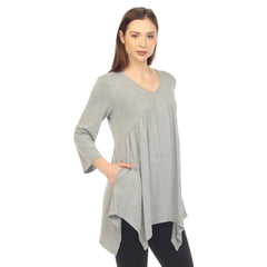 Women's Empire Waist V-Neck Tunic Top