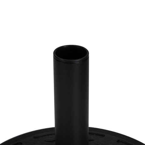 Black Flat Round Resin Base Stand for Patio Umbrella - 21lbs