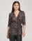 3-Quarter Sleeve Wrap Top Snake Marl