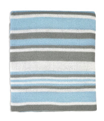 Baby Boys and Girls Striped Knit Blanket Aqua