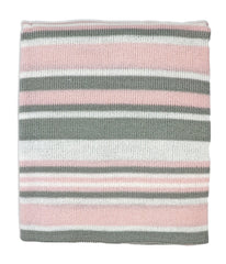 Baby Boys and Girls Striped Knit Blanket Pink