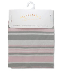 Baby Boys and Girls Striped Knit Blanket Pink