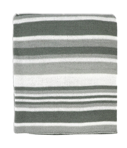 Baby Boys and Girls Striped Knit Blanket Gray