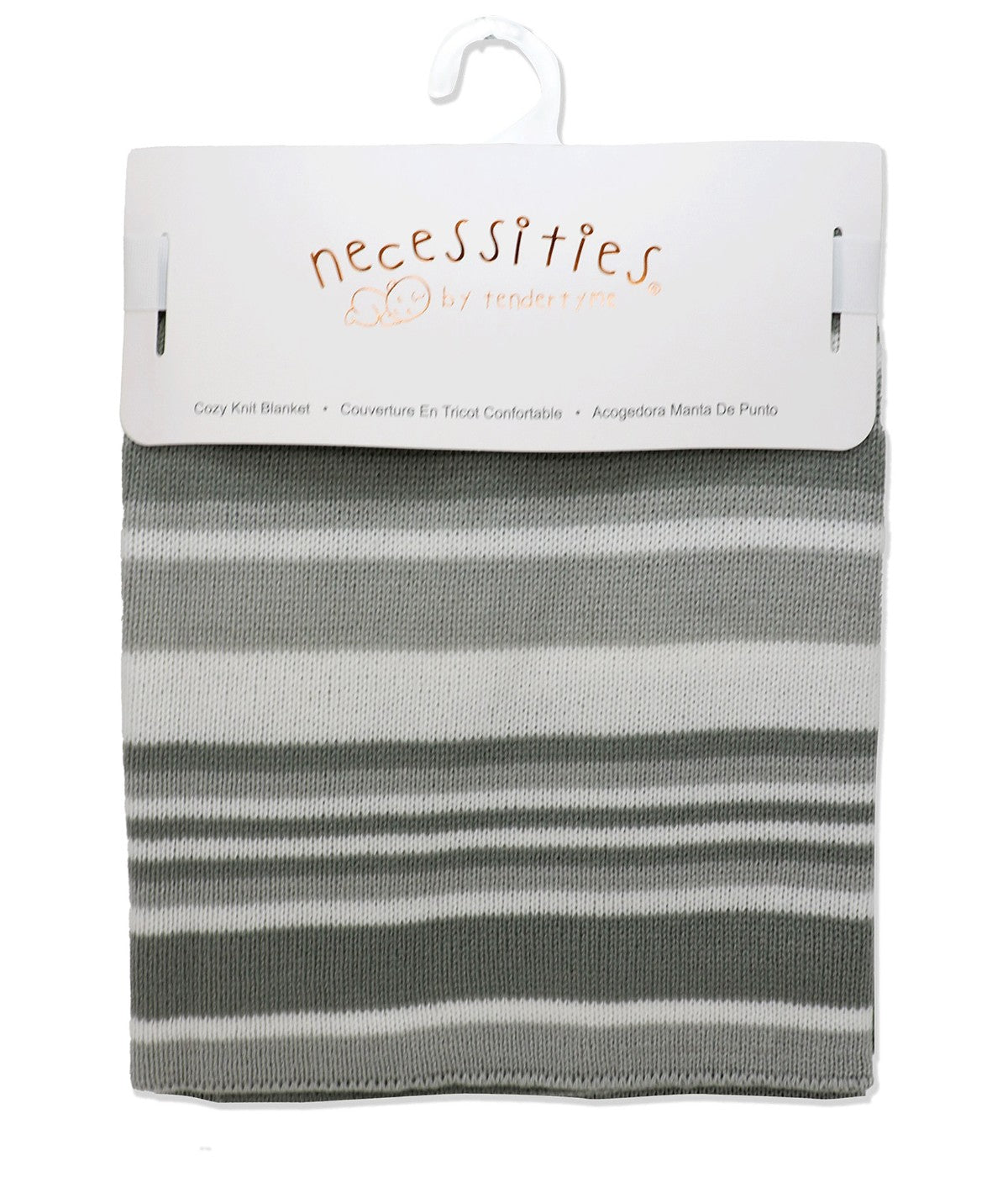  Jesse & Lulu Baby Boys and Girls Striped Knit Blanket Gray - Gray - Bonton