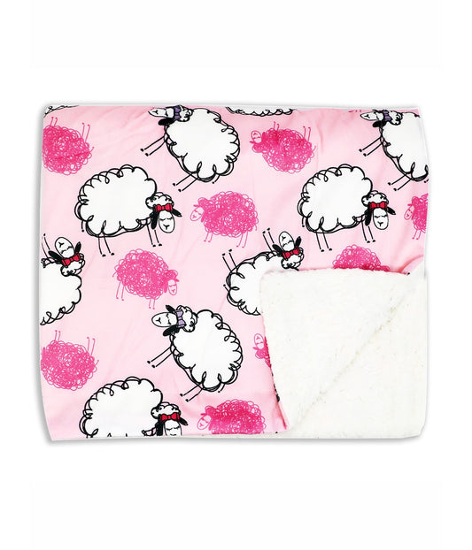 Baby Boys and Baby Girls Minky Sherpa Baby Blanket Pink Sheeps