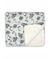 Baby Boys and Baby Girls Minky Sherpa Baby Blanket Gray Farm