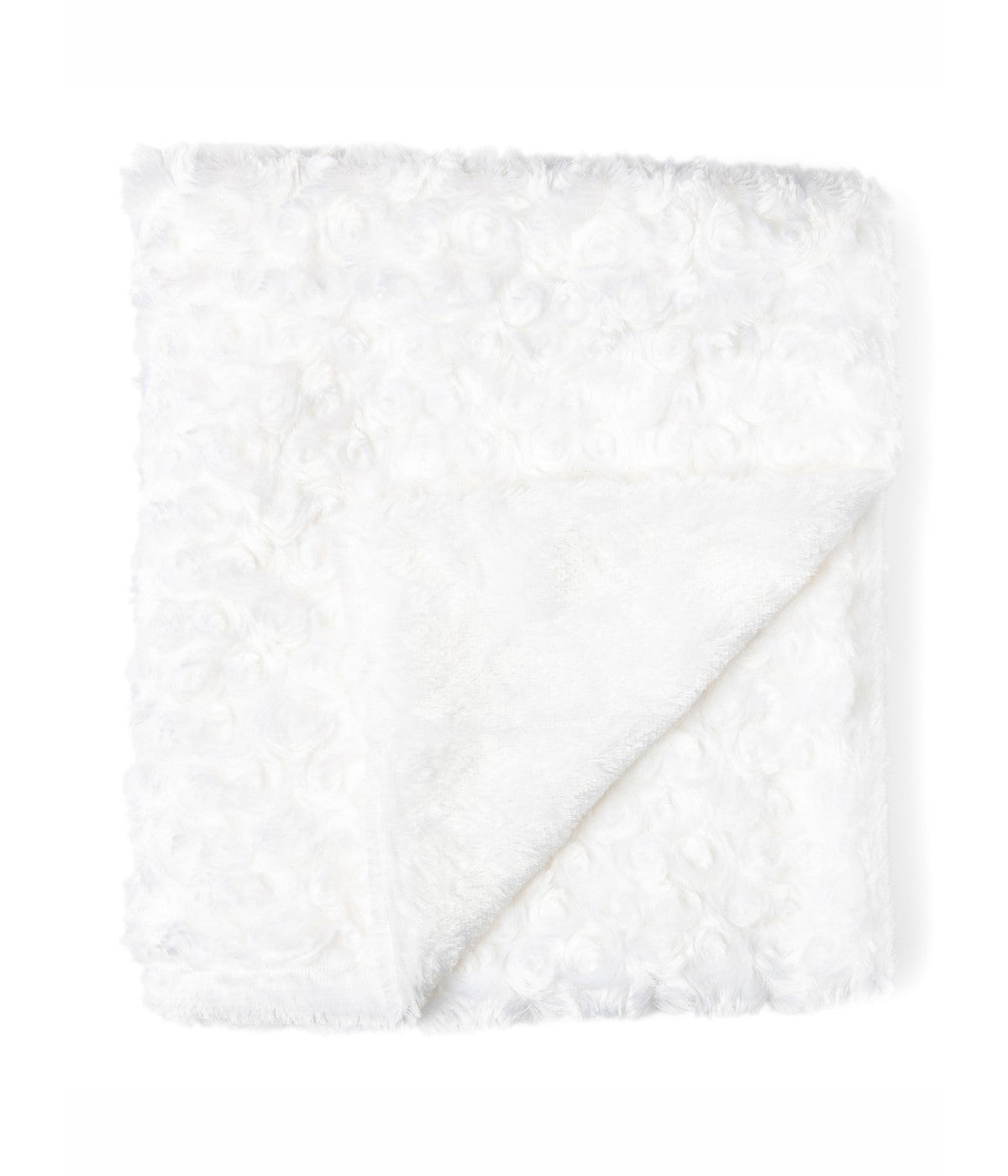  Jesse & Lulu Baby Boys and Girls Curly Plush Blanket White - White - Bonton