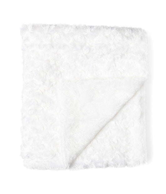 Baby Boys and Girls Curly Plush Blanket White