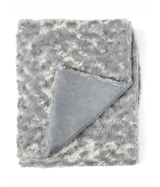 Baby Boys and Girls Curly Plush Blanket Gray