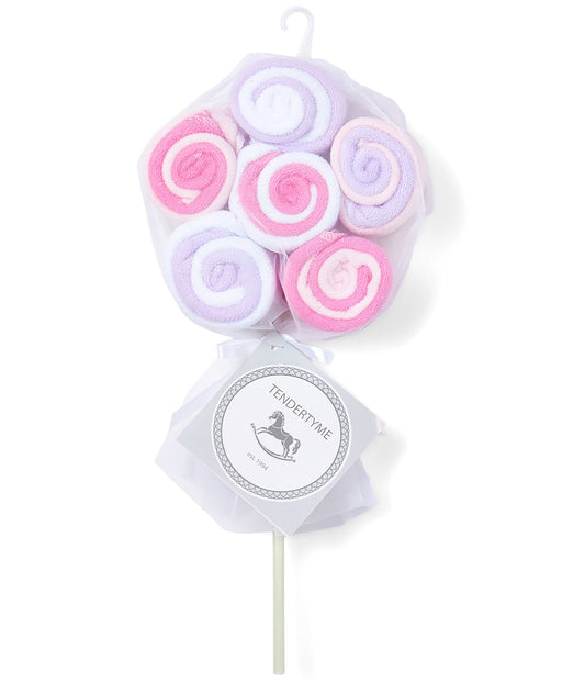 Baby Boys and Girls Lollipop Baby Washcloth Gift Set Pink