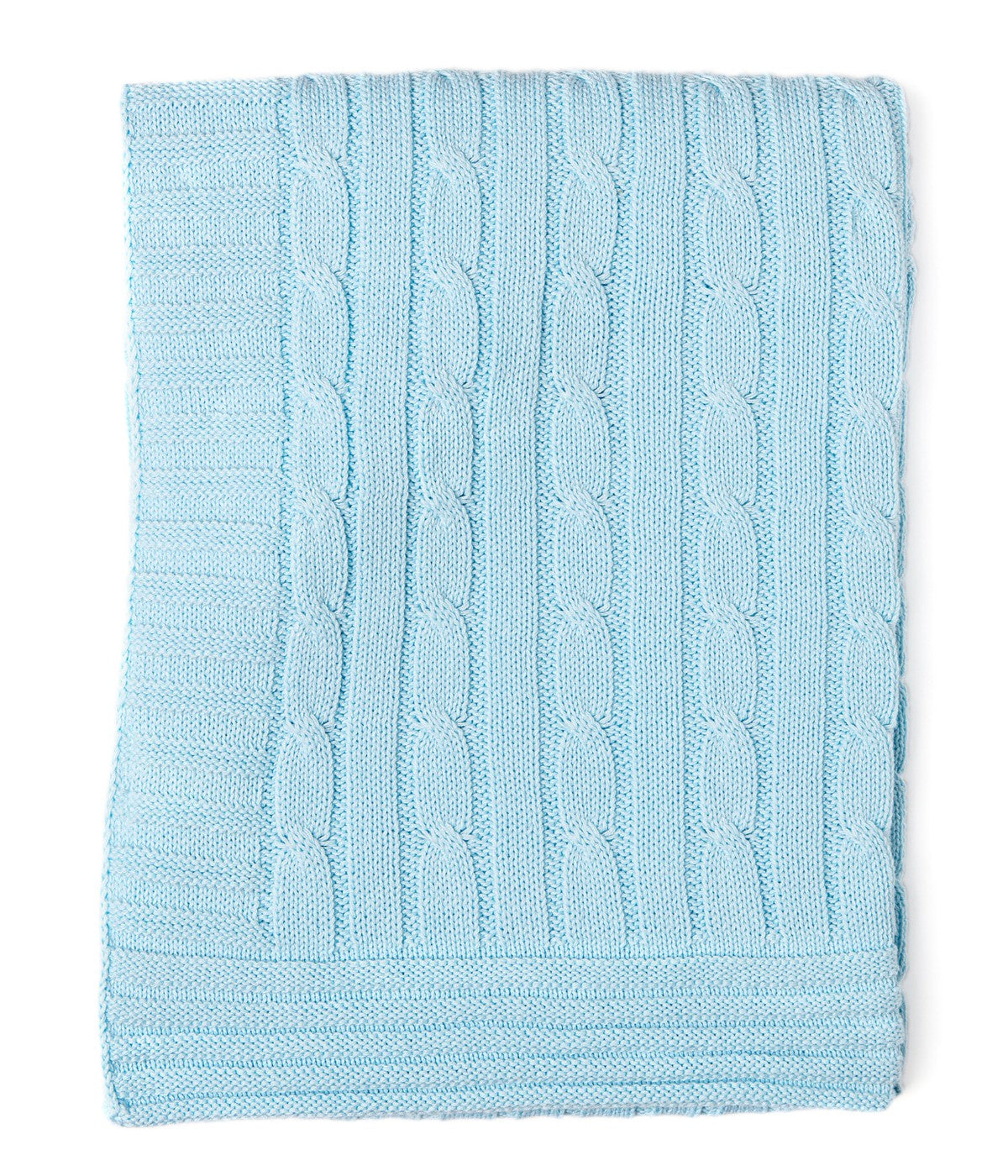  Jesse & Lulu Baby Boys and Baby Girls Cotton Cable Knit Baby Blanket Blue - Blue - Bonton