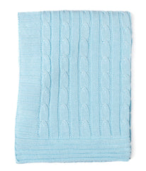 Baby Boys and Baby Girls Cotton Cable Knit Baby Blanket Blue