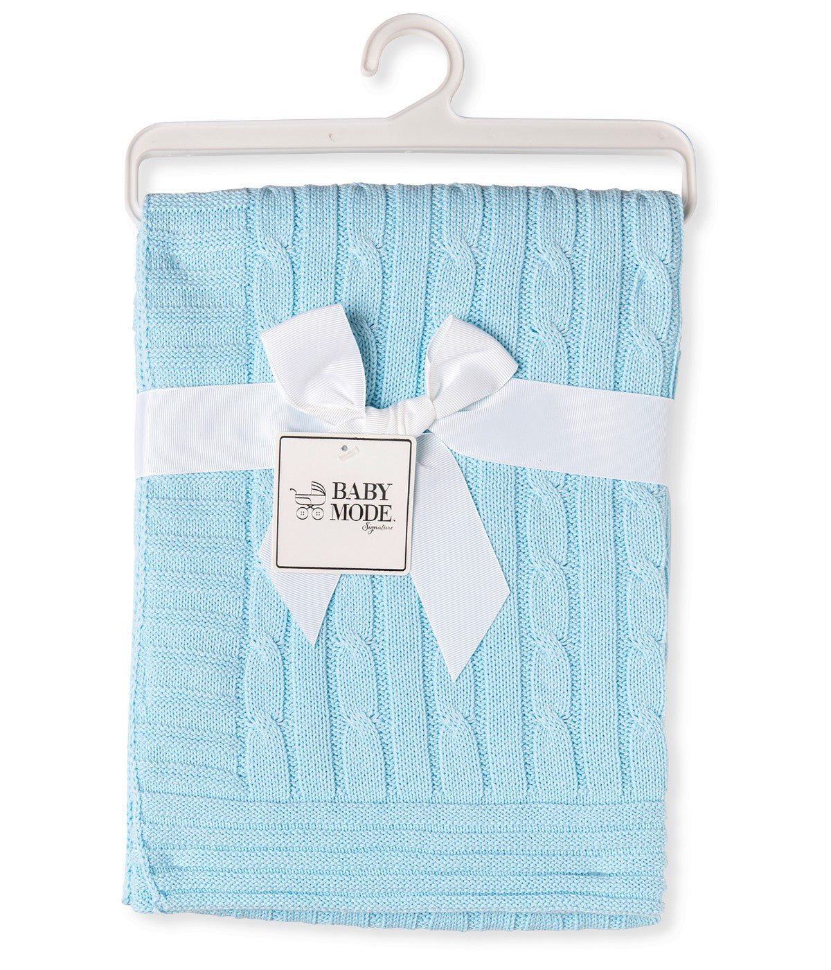  Jesse & Lulu Baby Boys and Baby Girls Cotton Cable Knit Baby Blanket Blue - Blue - Bonton