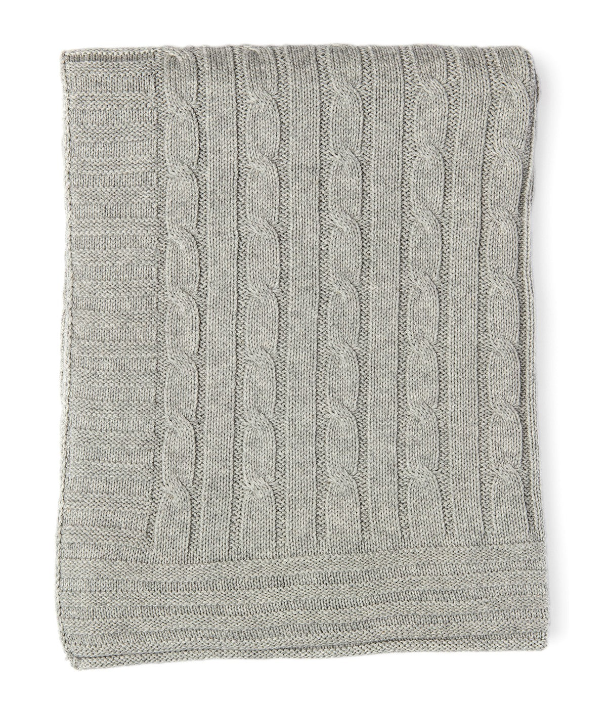  Jesse & Lulu Baby Boys and Baby Girls Cotton Cable Knit Baby Blanket Gray - Gray - Bonton