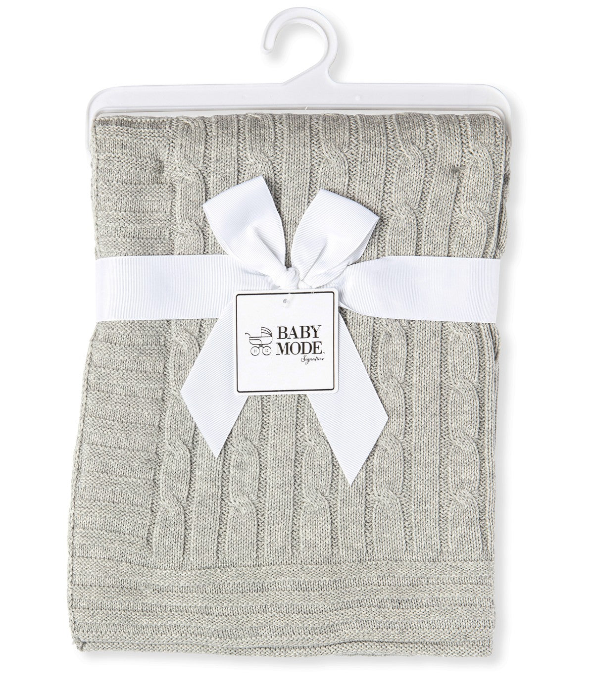  Jesse & Lulu Baby Boys and Baby Girls Cotton Cable Knit Baby Blanket Gray - Gray - Bonton