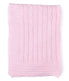  Jesse & Lulu Baby Boys and Baby Girls Cotton Cable Knit Baby Blanket Pink - Pink - Bonton