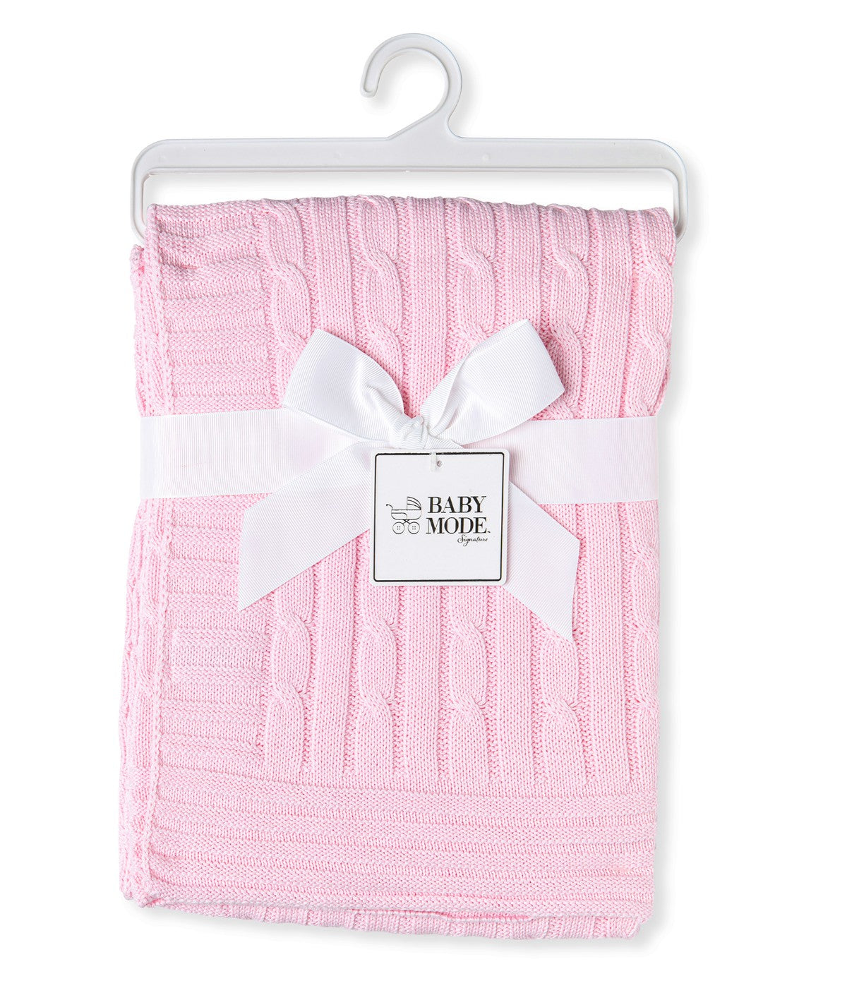  Jesse & Lulu Baby Boys and Baby Girls Cotton Cable Knit Baby Blanket Pink - Pink - Bonton