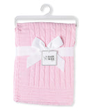 Baby Boys and Baby Girls Cotton Cable Knit Baby Blanket Pink