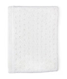Baby Boys and Baby Girls Cotton Layette Pointelle Knit Baby Blanket White