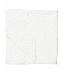 Baby Boys and Baby Girls Cotton Layette Pointelle Knit Baby Blanket White