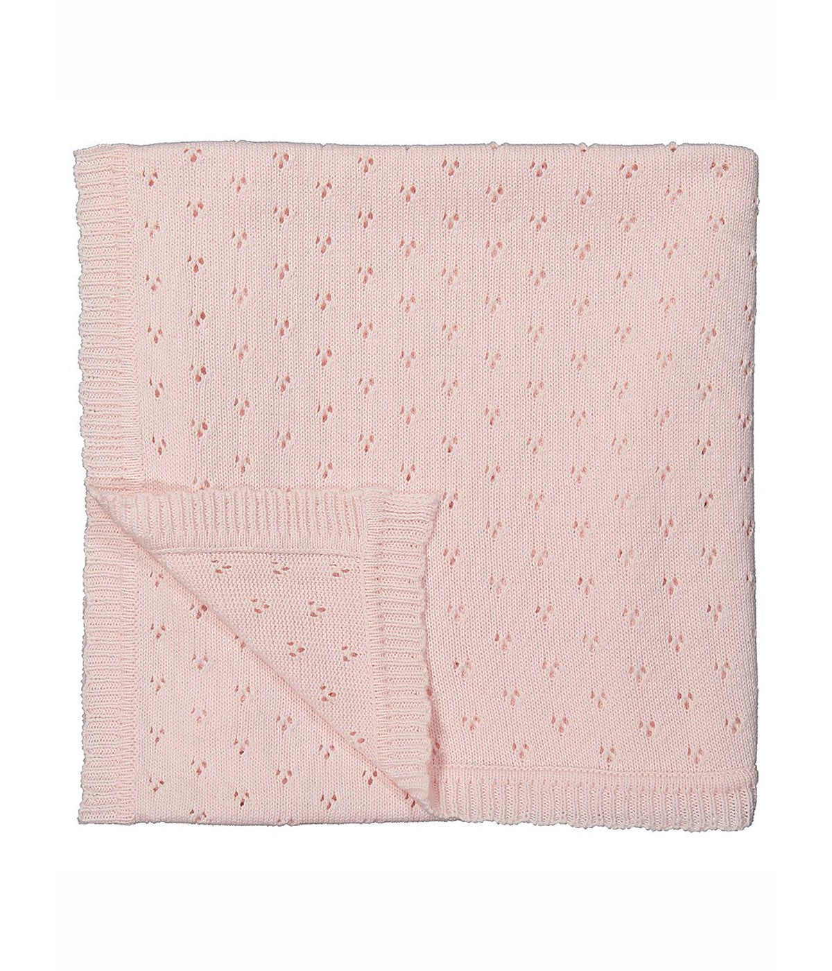  Jesse & Lulu Baby Boys and Baby Girls Cotton Layette Pointelle Knit Baby Blanket Pink - Pink - Bonton