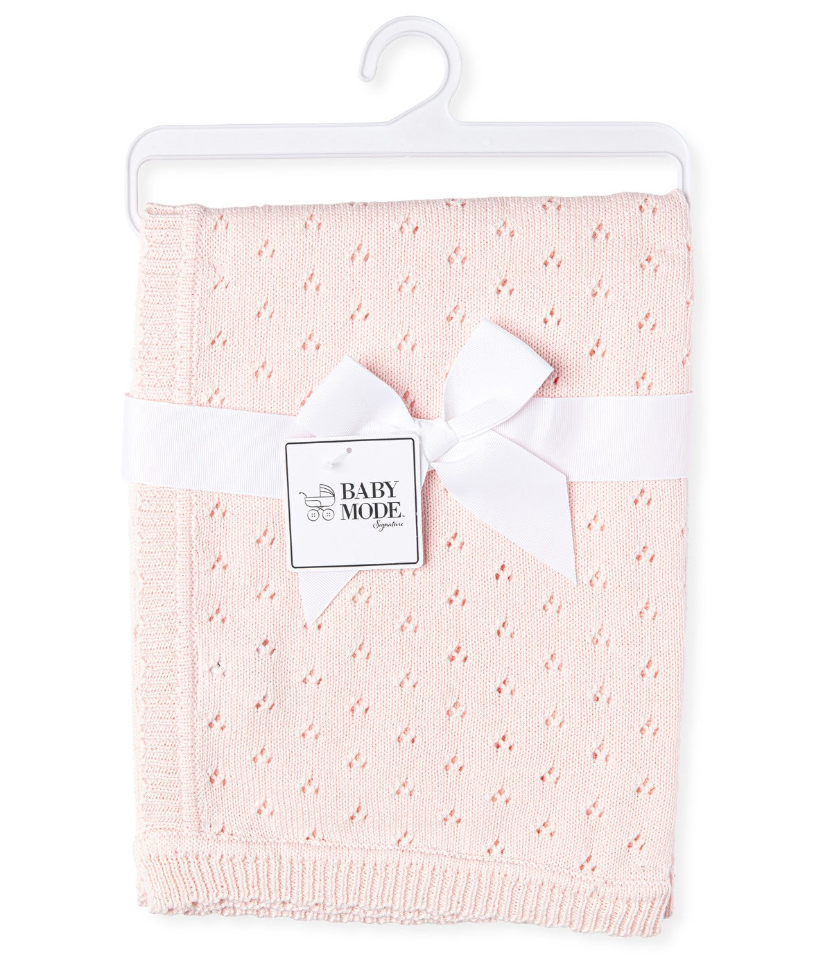  Jesse & Lulu Baby Boys and Baby Girls Cotton Layette Pointelle Knit Baby Blanket Pink - Pink - Bonton