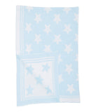 Baby Boys and Baby Girls Knitted Cotton Stars Baby Blanket Blue and White