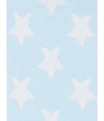 Baby Boys and Baby Girls Knitted Cotton Stars Baby Blanket Blue and White