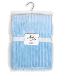 Baby Boys and Baby Girls Striped Plush Baby Blanket Blue