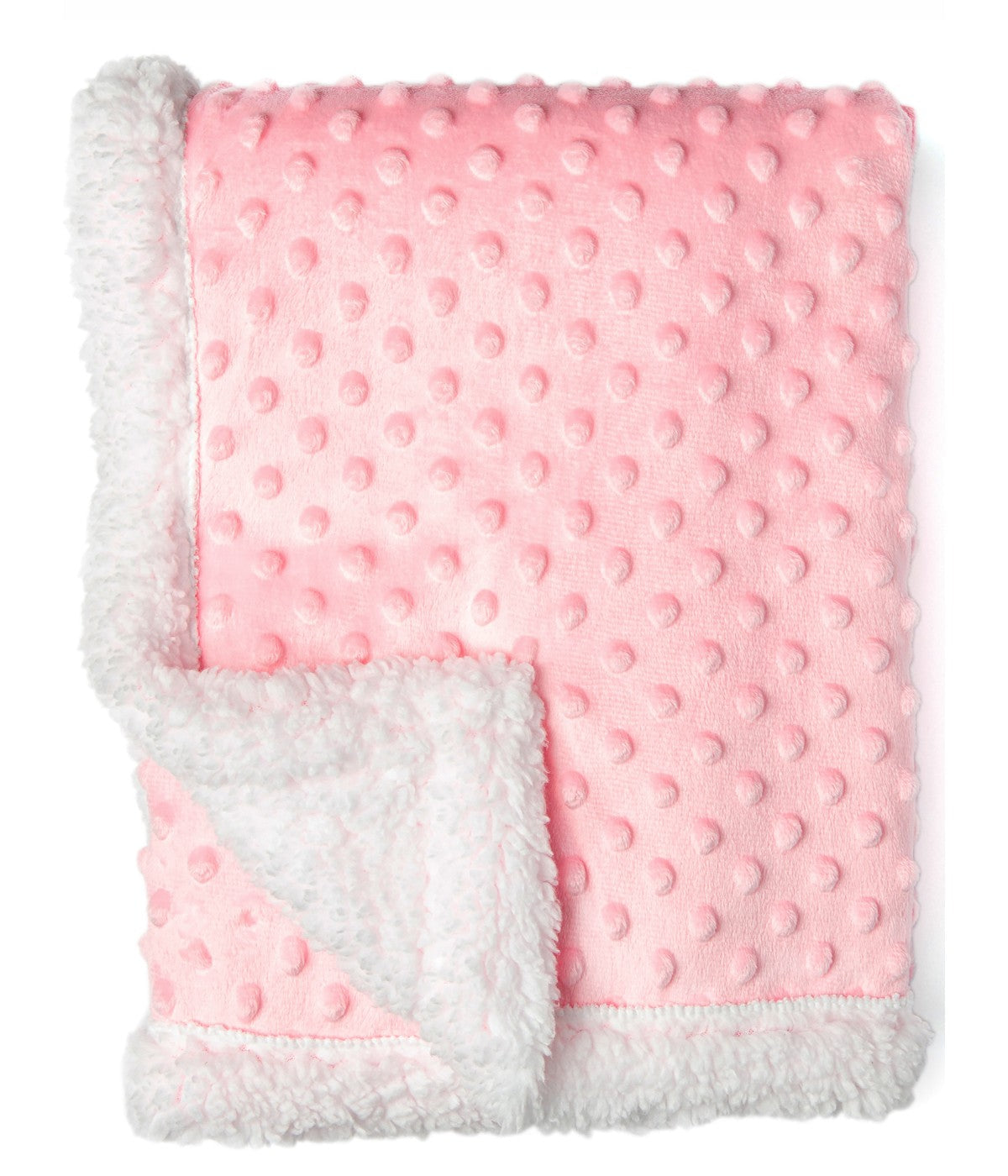  Jesse & Lulu Baby Boys and Baby Girls Popcorn Minky Sherpa Baby Blanket Pink - Pink - Bonton