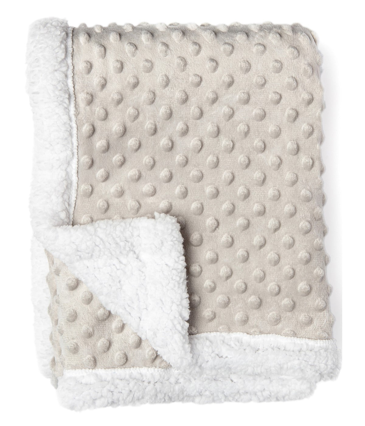 Baby Boys and Baby Girls Popcorn Minky Sherpa Baby Blanket Gray