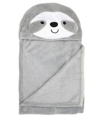 Baby Boys and Girls Sloth Hooded Blanket Gray