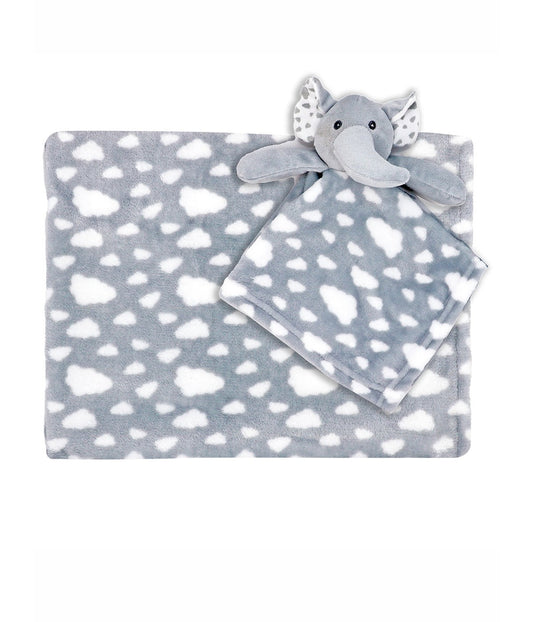 Baby Boys and Baby Girls Blanket with Matching Lovey Nunu Gray