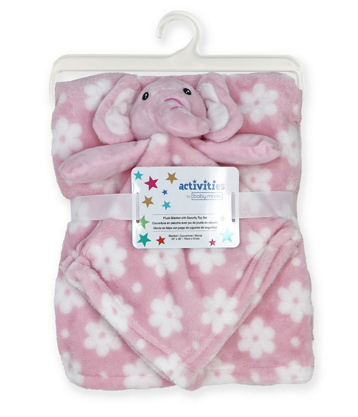  Jesse & Lulu Baby Boys and Baby Girls Baby Blanket with Animal Lovey Nunu Gift Set Pink Elephant - Pink Elephant - Bonton