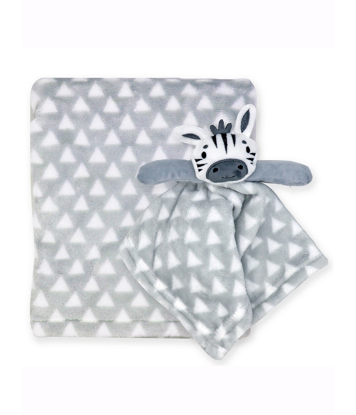  Jesse & Lulu Baby Boys and Baby Girls Baby Blanket with Animal Lovey Nunu Gift Set Gray Zebra - Gray Zebra - Bonton