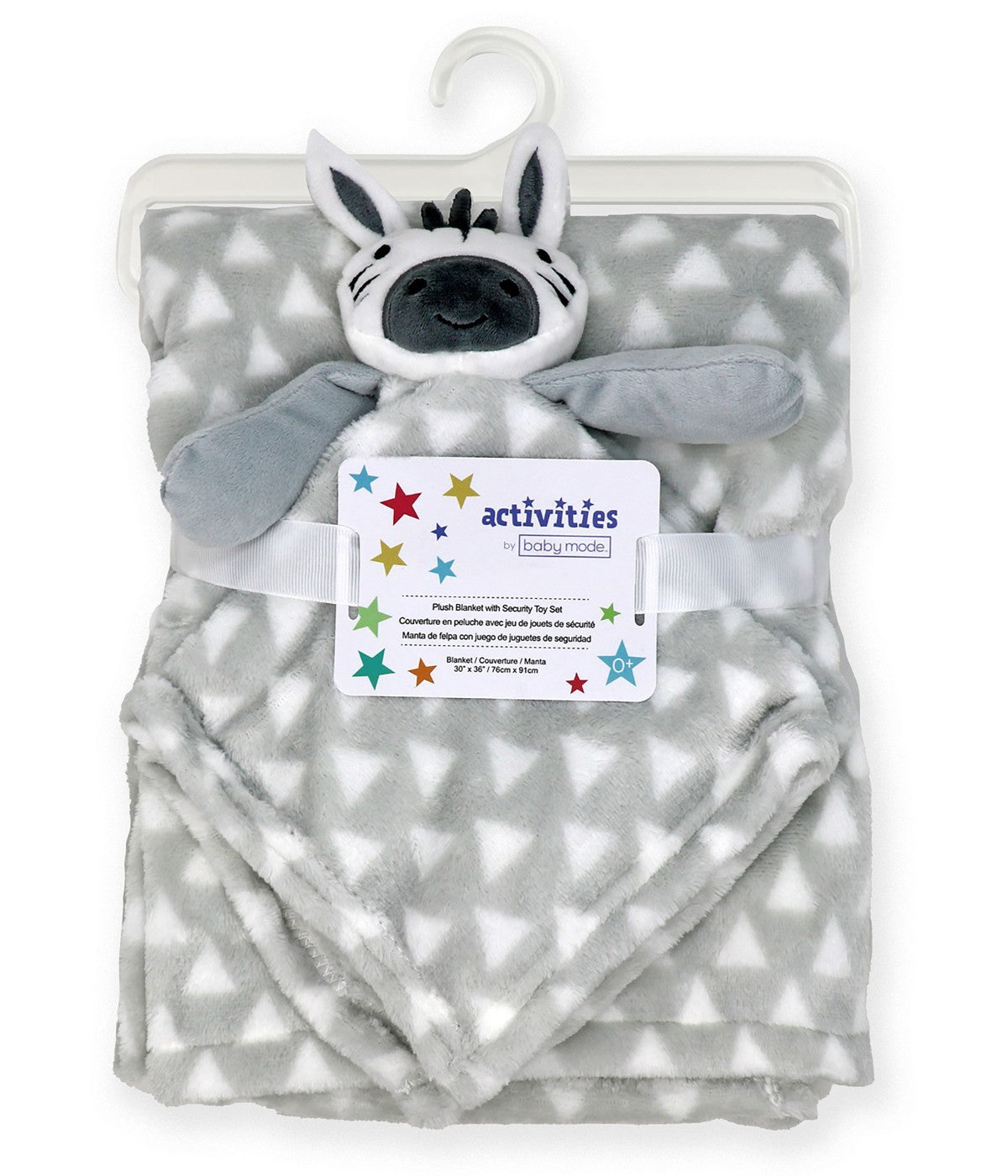  Jesse & Lulu Baby Boys and Baby Girls Baby Blanket with Animal Lovey Nunu Gift Set Gray Zebra - Gray Zebra - Bonton