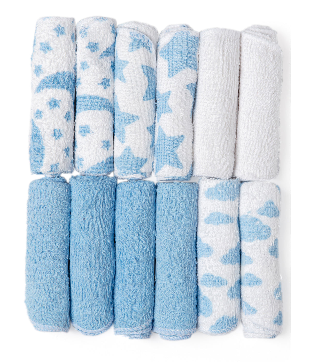 Baby Boys and Girls 12 Baby Washcloths Gift Set Blue
