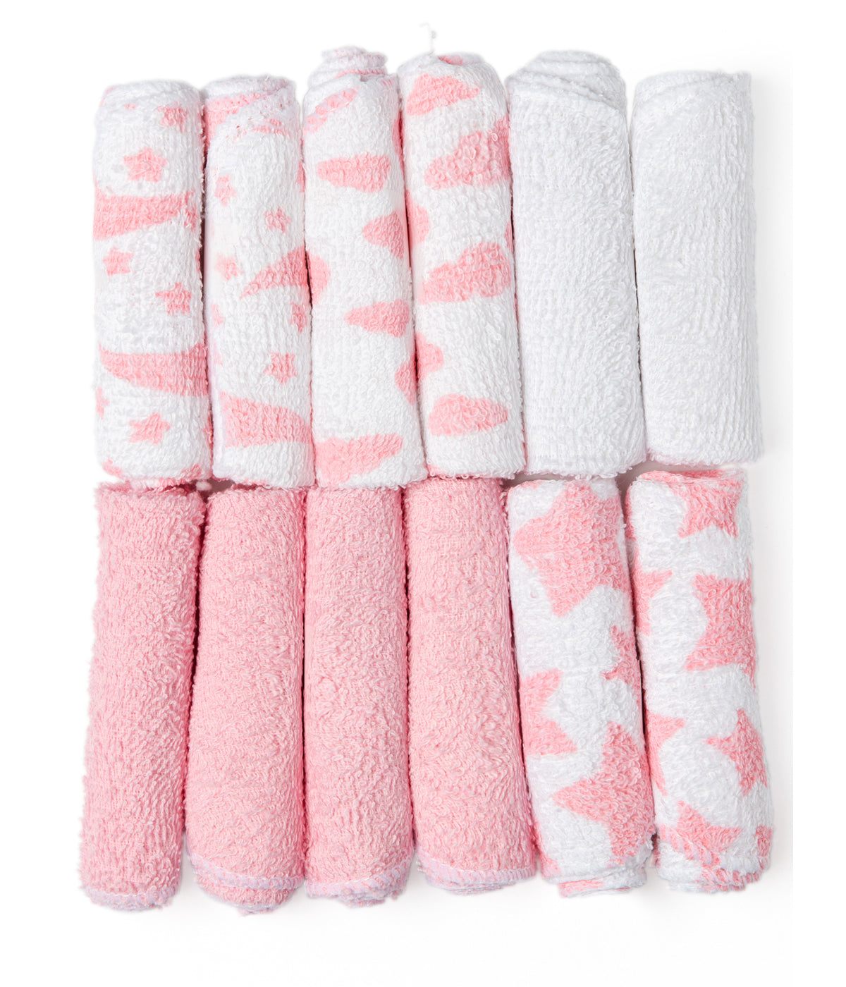  Jesse & Lulu Baby Boys and Girls 12 Baby Washcloths Gift Set Pink - Pink - Bonton