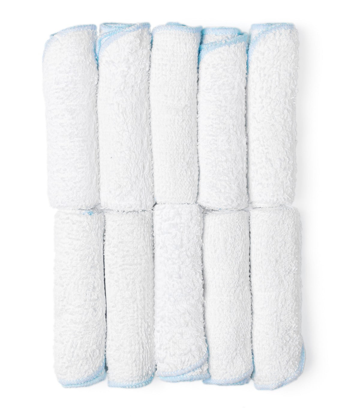  Jesse & Lulu Baby Boys and Girls 10 Pack Terry Baby Washcloths Blue - Blue - Bonton