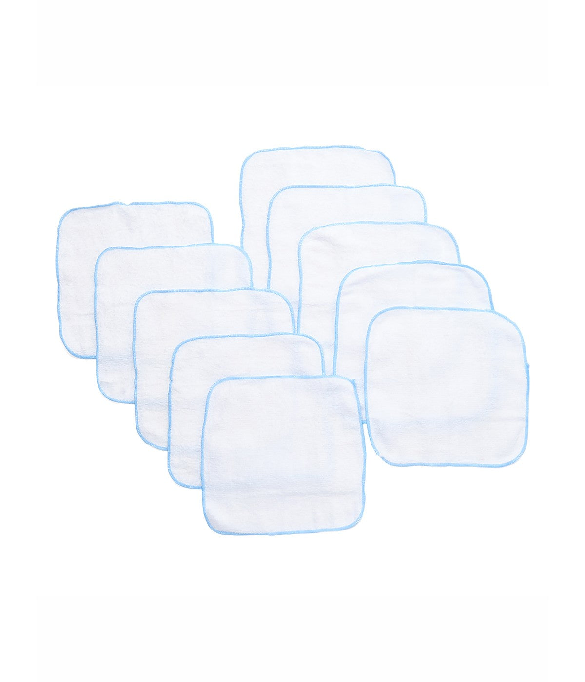  Jesse & Lulu Baby Boys and Girls 10 Pack Terry Baby Washcloths Blue - Blue - Bonton