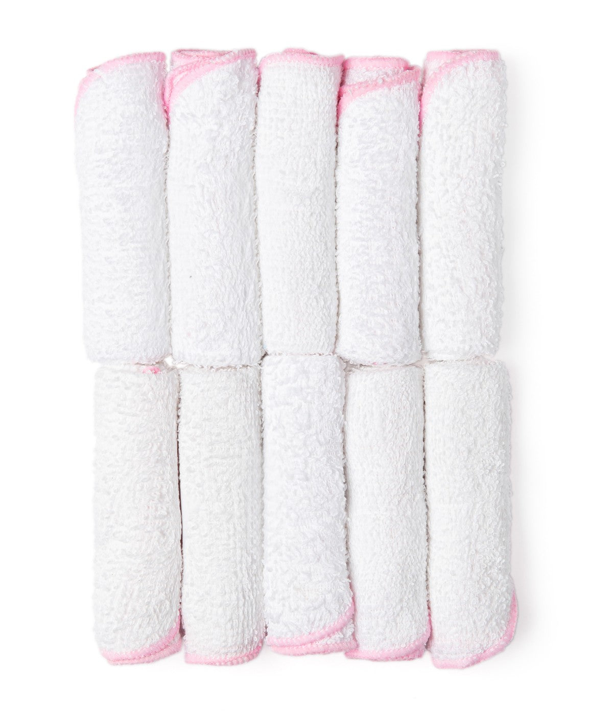 Baby Boys and Girls 10 Pack Terry Baby Washcloths Pink