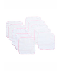 Baby Boys and Girls 10 Pack Terry Baby Washcloths Pink