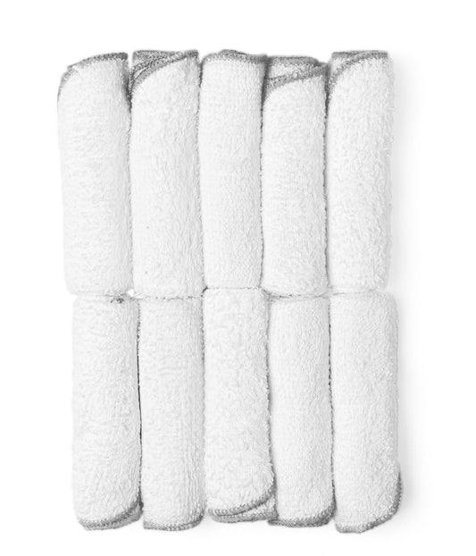 Baby Boys and Girls 10 Pack Terry Baby Washcloths Gray