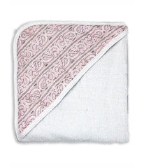 Baby Boys and Girls Paisley Muslin Lined Hooded Towel Pink