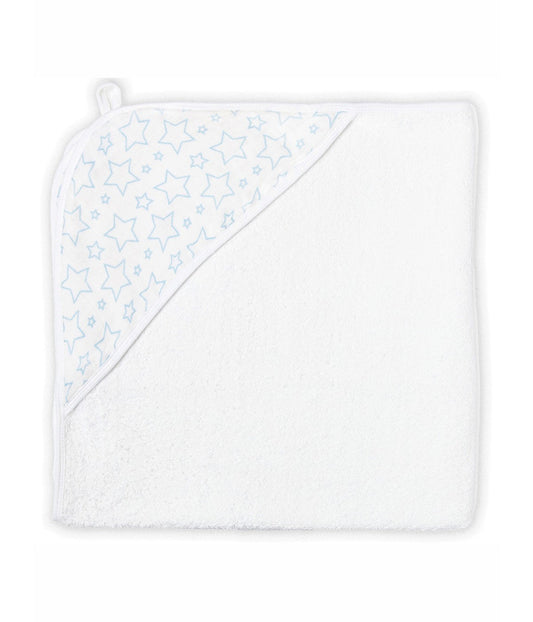 Baby Boys and Girls Star Muslin Lined Hooded Towel Blue