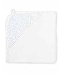 Baby Boys and Girls Star Muslin Lined Hooded Towel Blue