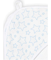 Baby Boys and Girls Star Muslin Lined Hooded Towel Blue